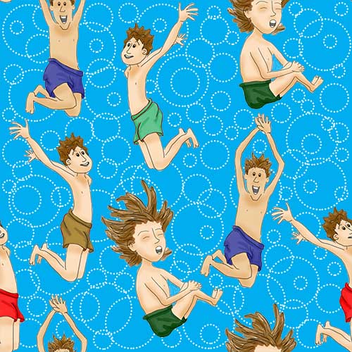 Summer Fun at the Pond Seamless Repeat Pattern