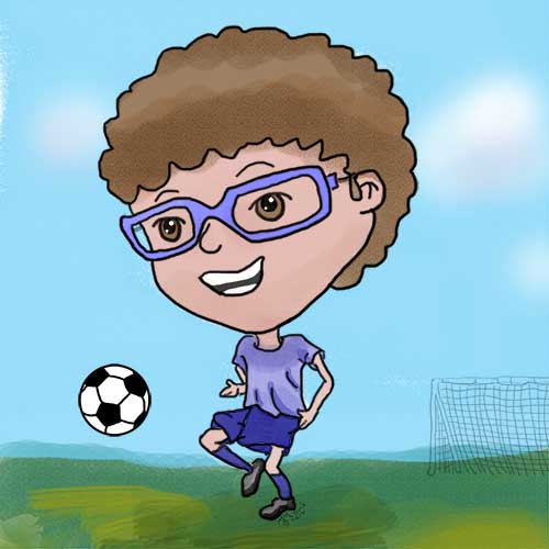 Boy in Glasses Series, Playing Soccer