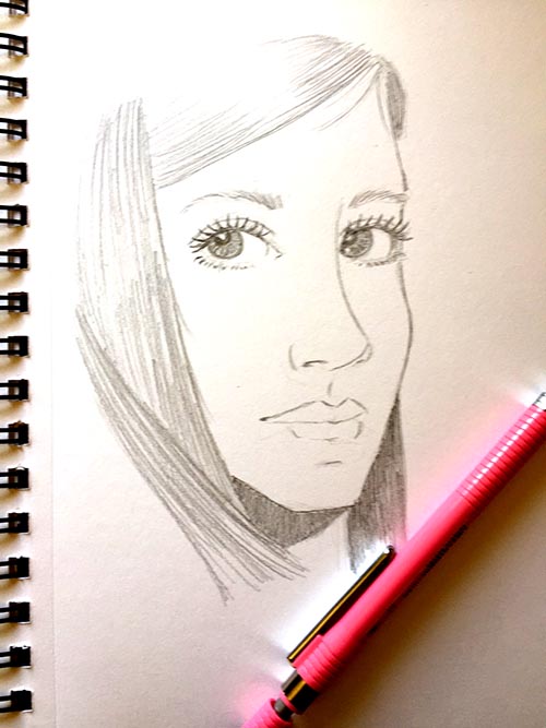 Sketched Female Portrait