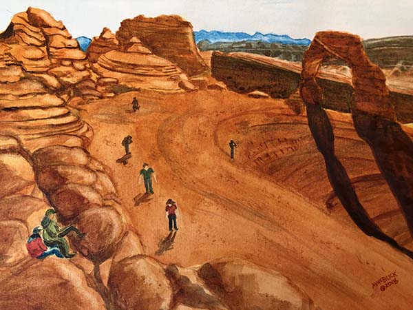 Delicate Arch, Arches National Park Watercolor Painting
