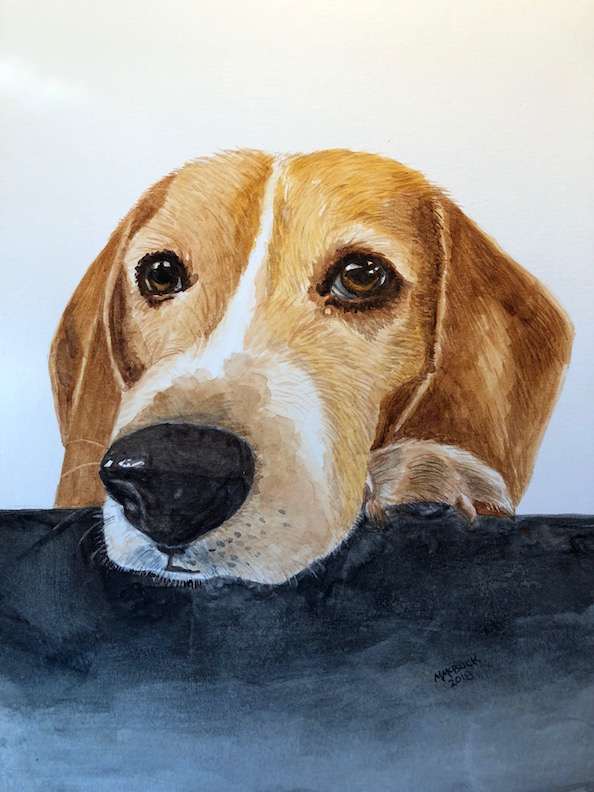 Watercolor Beagle Molly