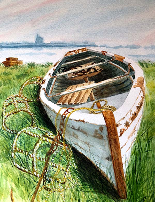 Watercolor Old Boat