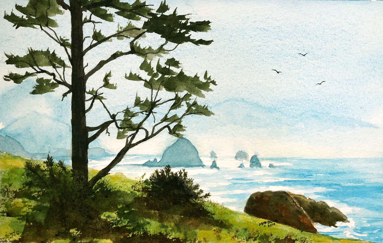 Haystack Rock from a distance